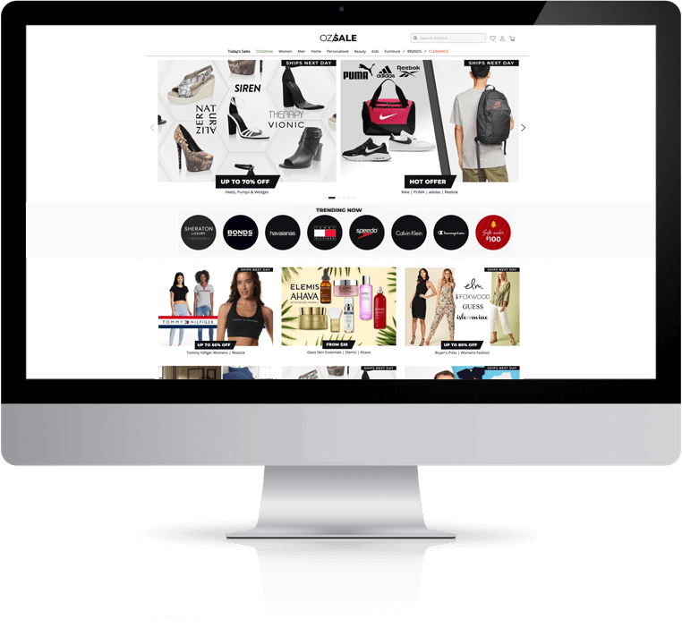 Ozsale website on desktop